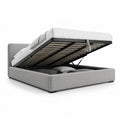 Lit coffre 160 x 200 cm avec rangement relevable en polyester gris